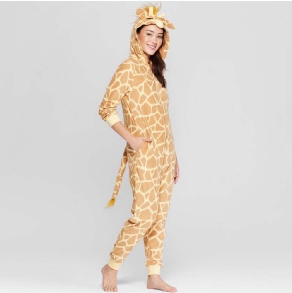 Brand New Giraffe Hooded Onesie Medium Ladies
